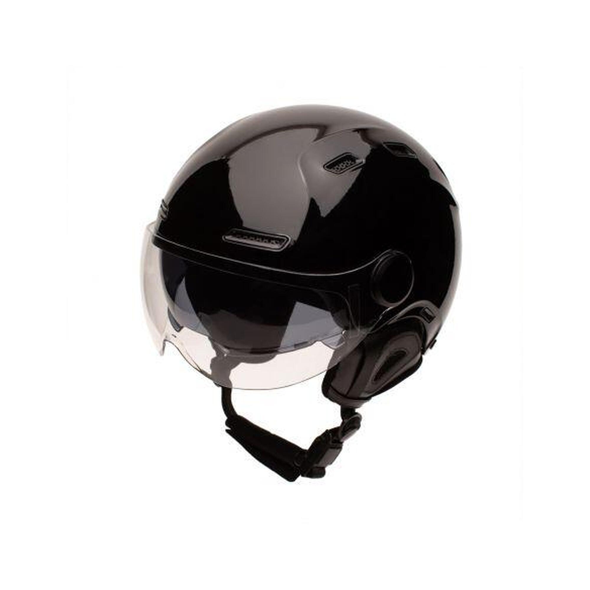 Casque urbain Jet Cadence Noir brillant avec visière