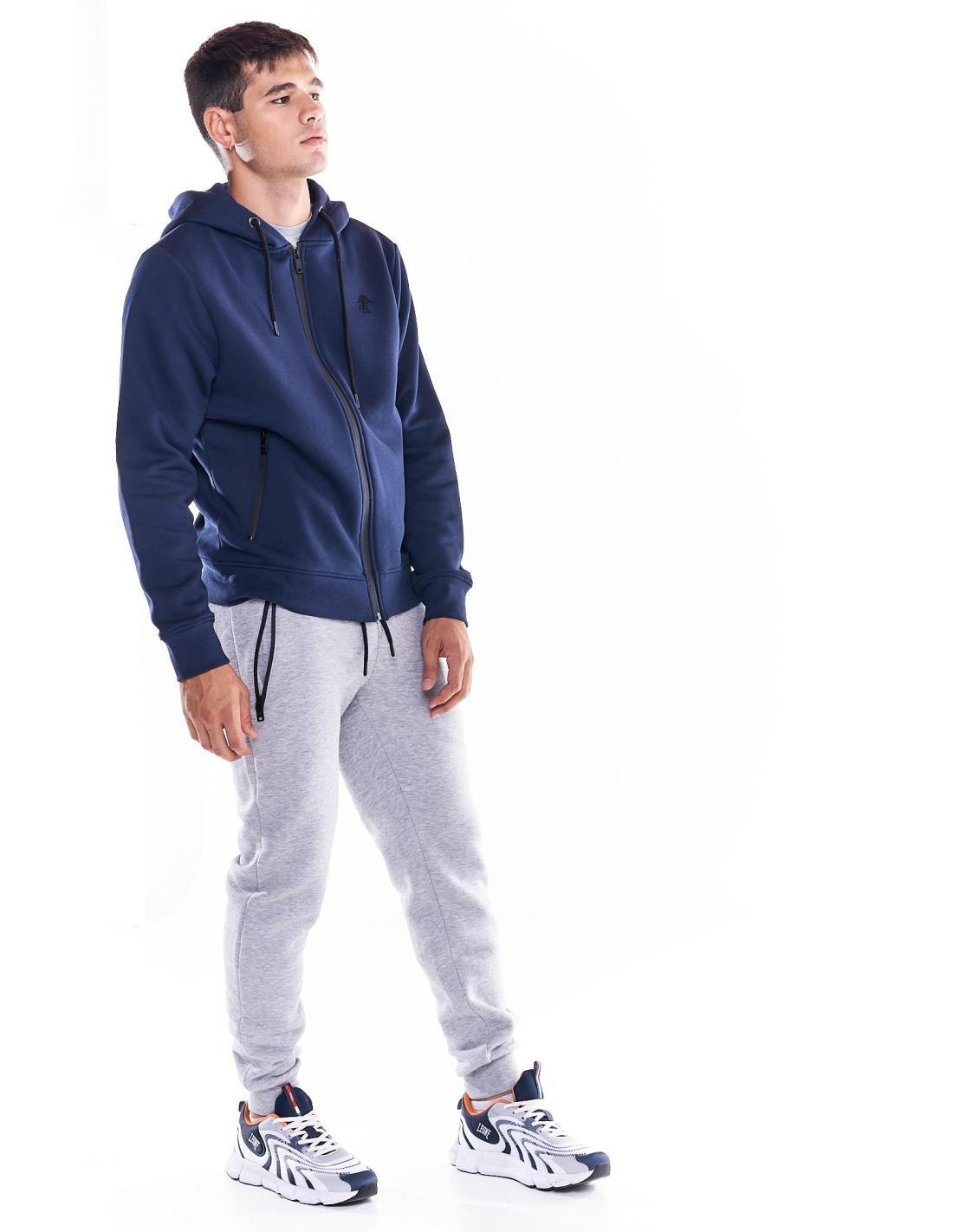 Herren-Kapuzenpullover mit durchgehendem Reißverschluss Leone Soft Basic 3/7