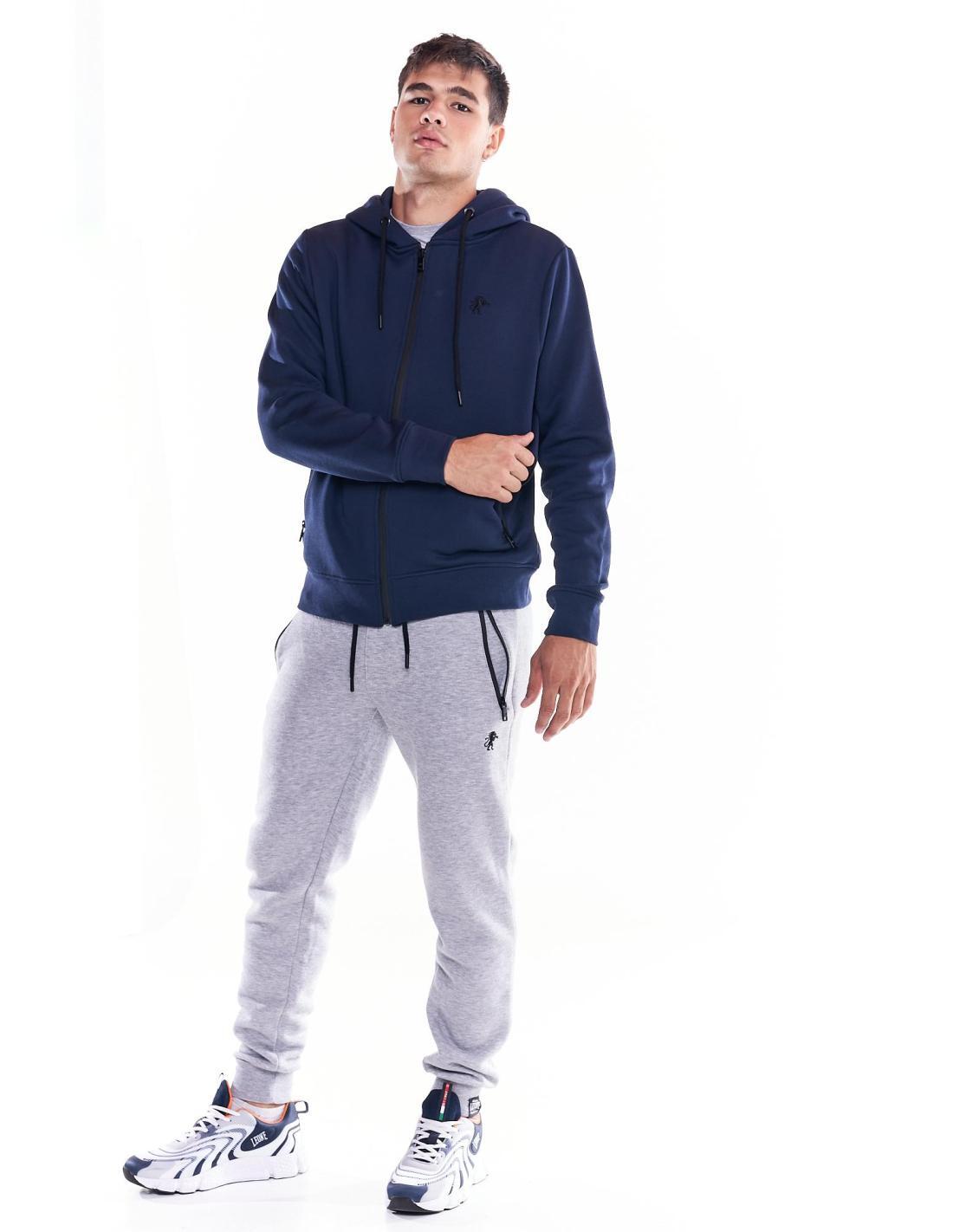 Herren-Kapuzenpullover mit durchgehendem Reißverschluss Leone Soft Basic 2/7