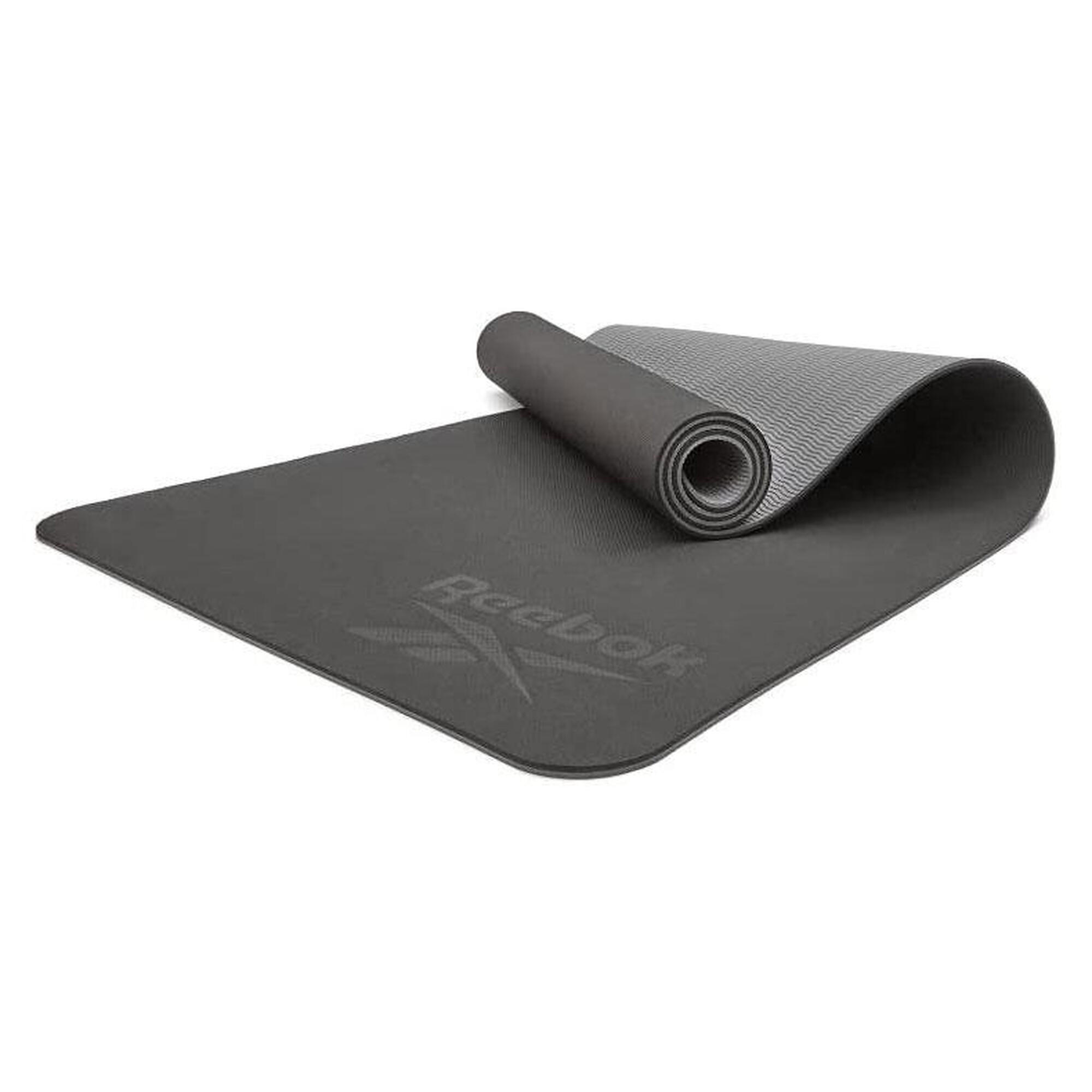 Tappetino Yoga bifacciale Reebok - 6 mm - Nero/Grigio