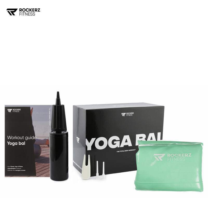 Palla da yoga con pompa - Palla da fitness - Verde menta - 65cm
