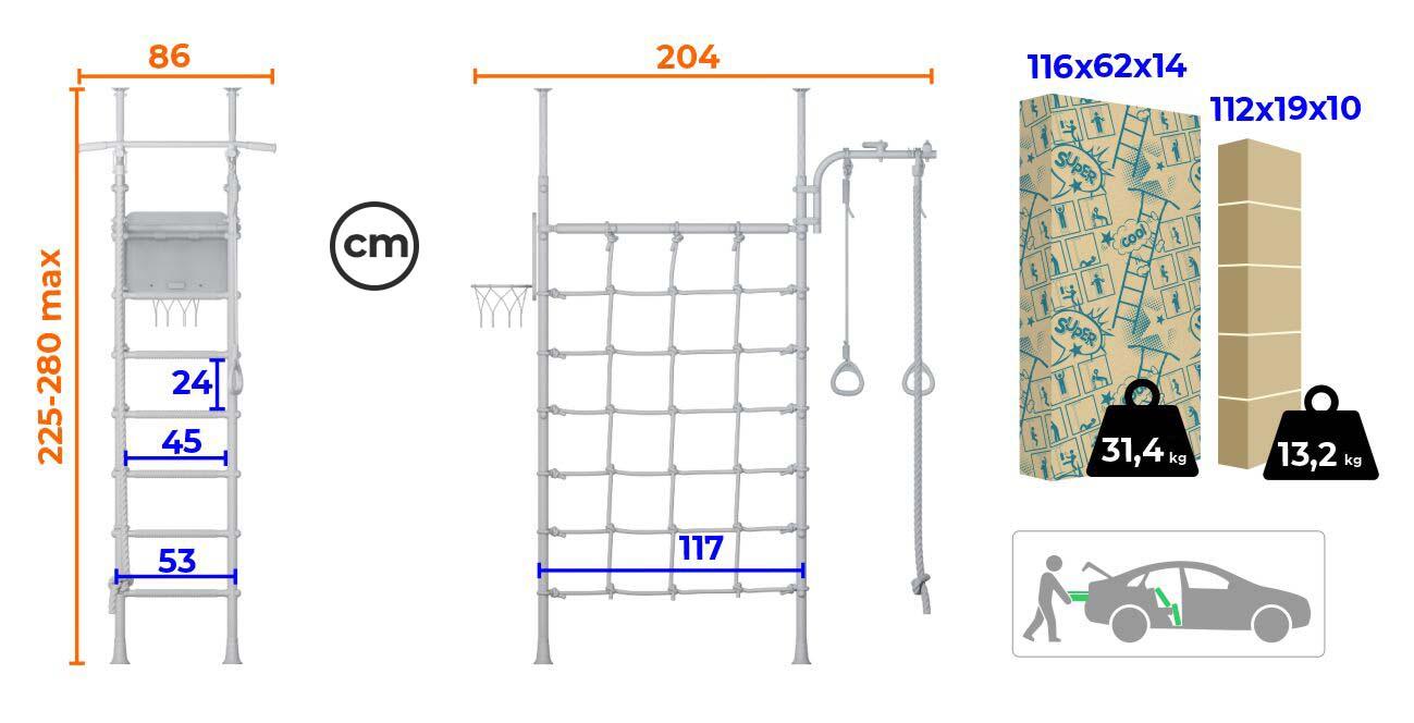 Jeflex Kindersportkomplex ClimbMaxx M3 freistehend 7/7