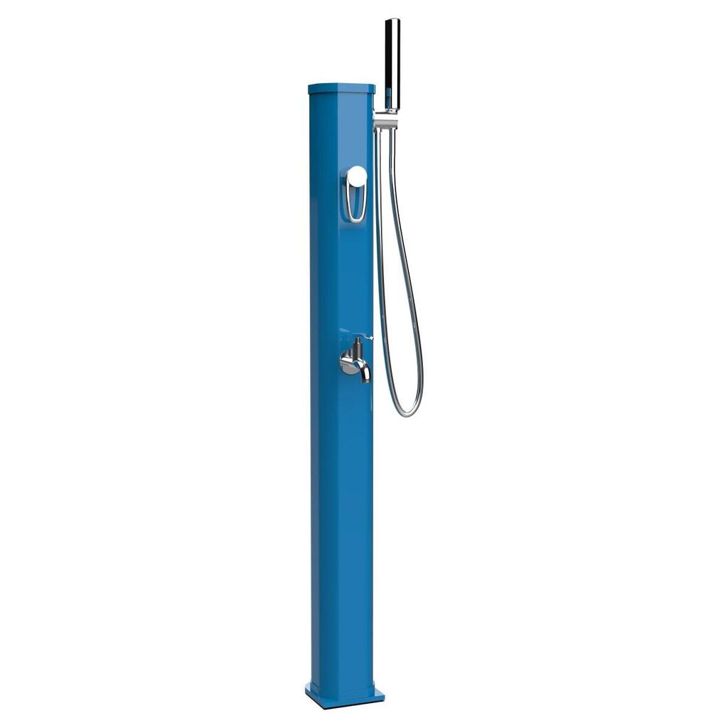 Solar Outdoor Shower Jolly Go 20L with Foot Rinse - Aluminium - 120 cm