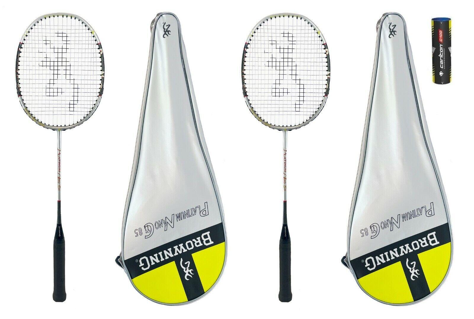 BROWNING Browning Platinum Nano 85 Badminton Racket Twin Set, Covers & Shuttles