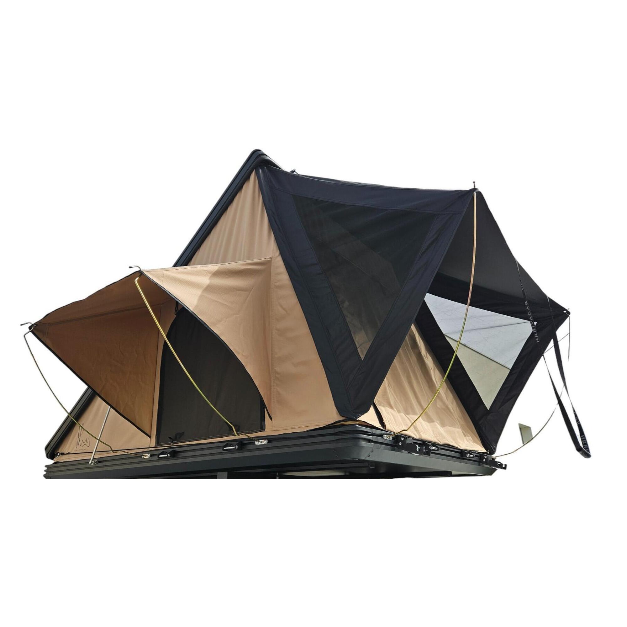 Tenda tejadilho HR Horizon (Bege), Instalação universal, Alumínio, 3 Pessoas;