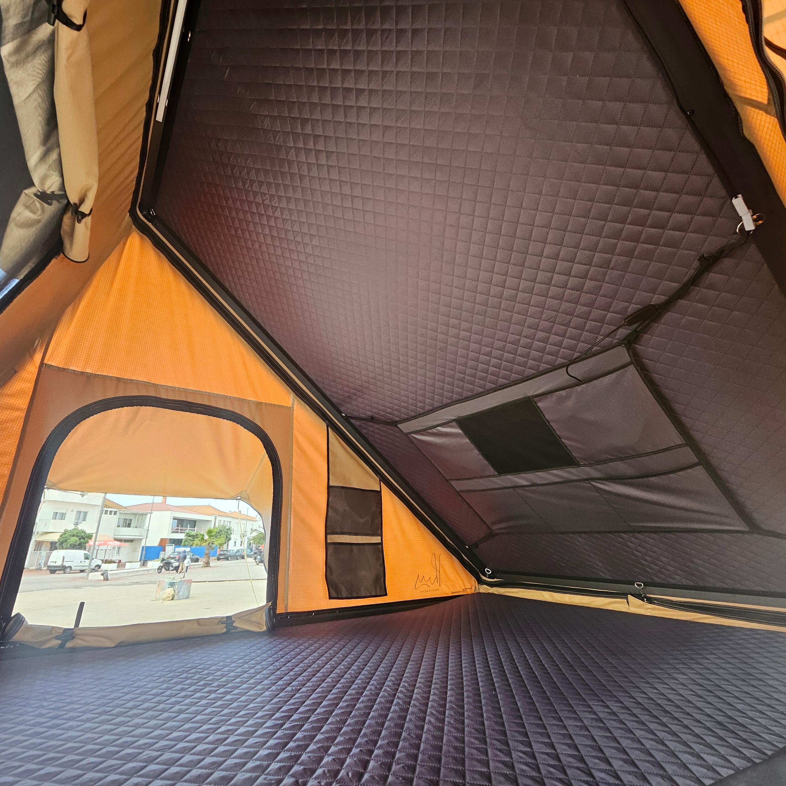 Tenda tejadilho HRB Horizon (Bege), Instalação universal, Alumínio, 3 Pessoas; 6/7
