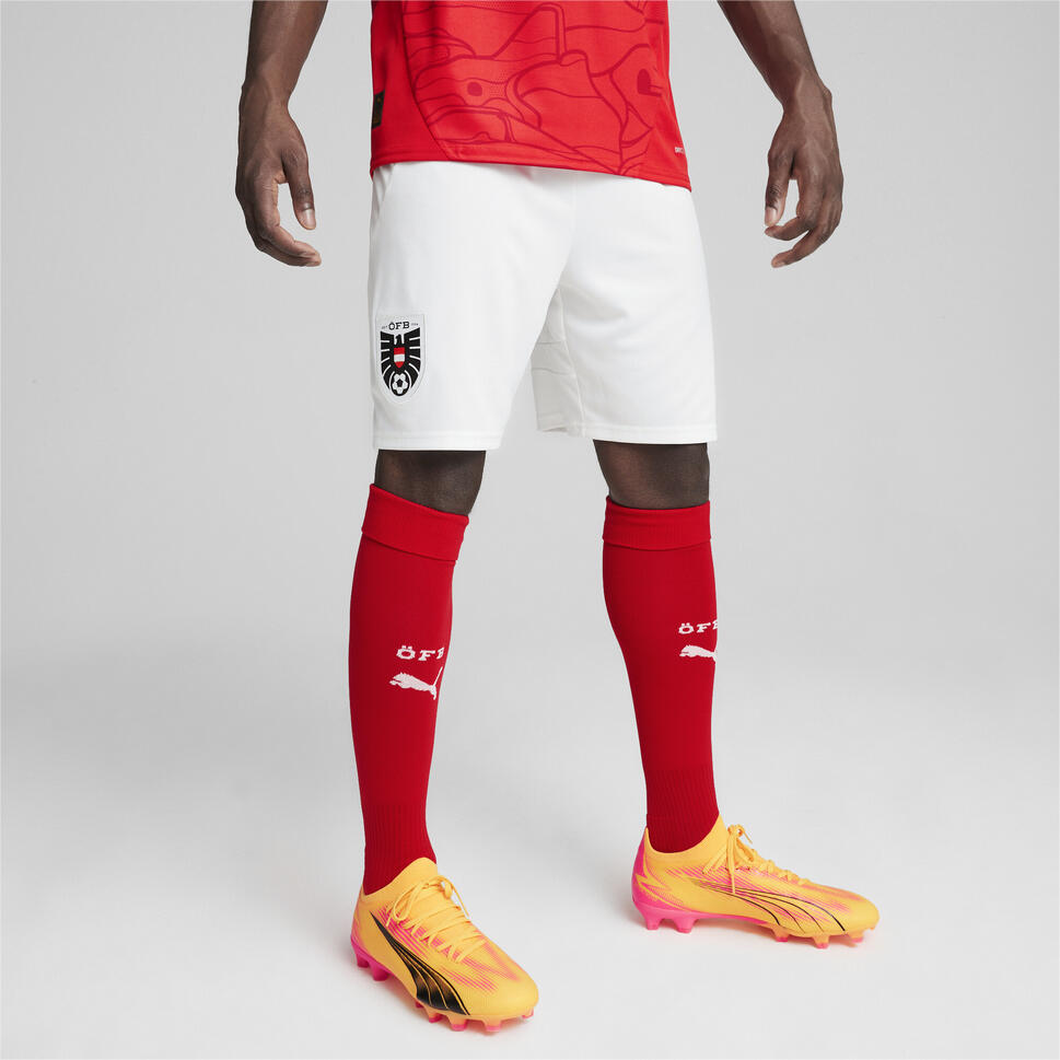 Męska replika spodenek piłkarskich reprezentacji Austrii PUMA White Black