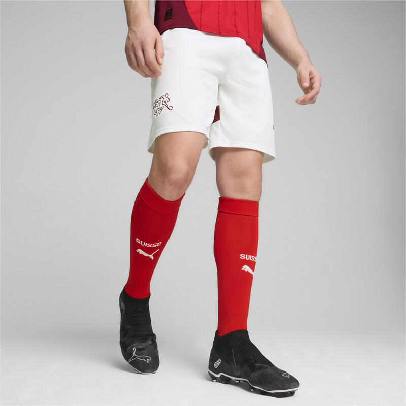 Pánské fotbalové kraťasy Švýcarsko PUMA White Team Regal Red