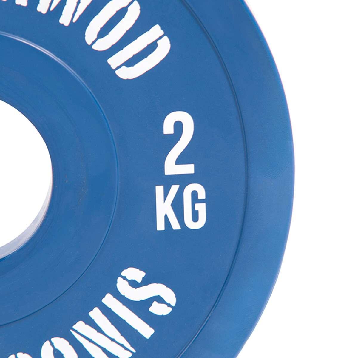Disco Fraccional Olímpico Grip Azul 2 Kg Disco Pesas 5/7