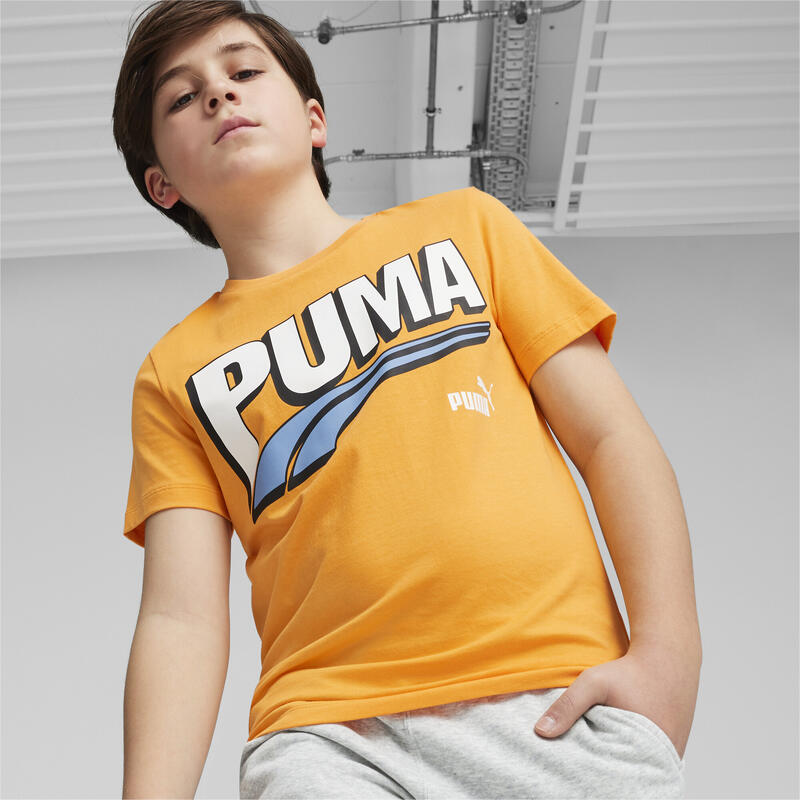 ESS+ MID 90s T-shirt met print voor jongens PUMA Clementine Orange