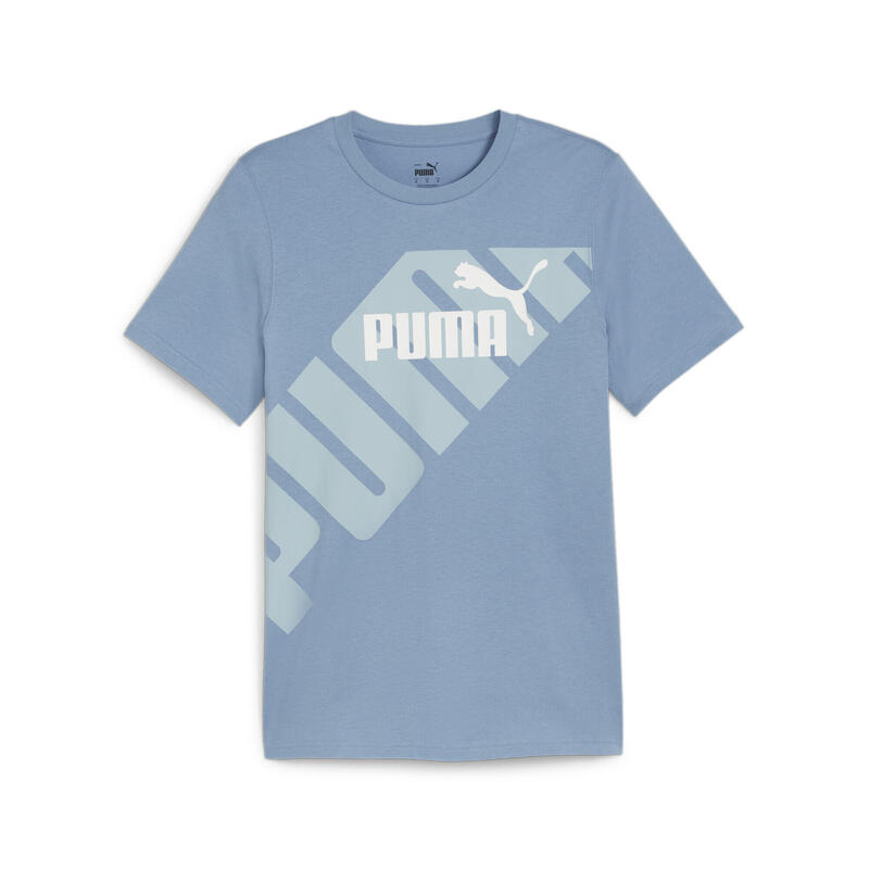 PUMA POWER T-shirt met print voor heren PUMA Zen Blue