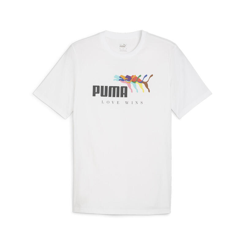 ESS+ LOVE WINS T-shirt voor heren PUMA White