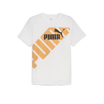 Puma power t-shirt met print voor heren puma white lime sheen green