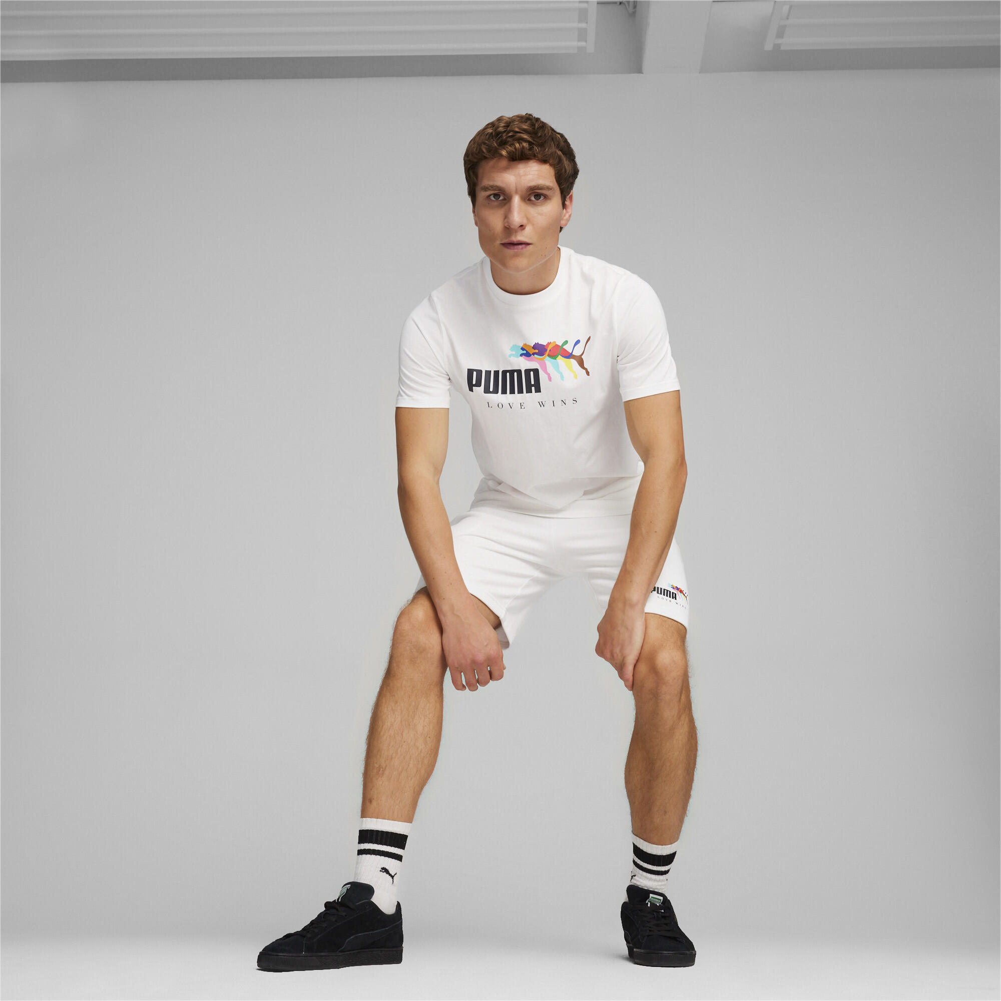 Shorts ESS+ LOVE WINS da uomo PUMA White 4/5