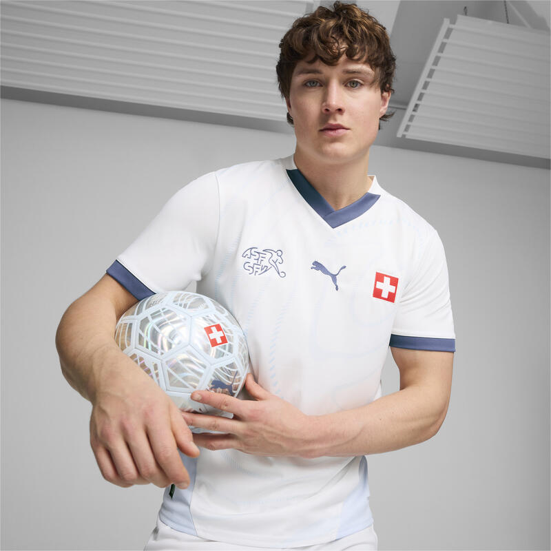 Schweiz 2024 Fußball Auswärtstrikot Herren PUMA White Icy Blue