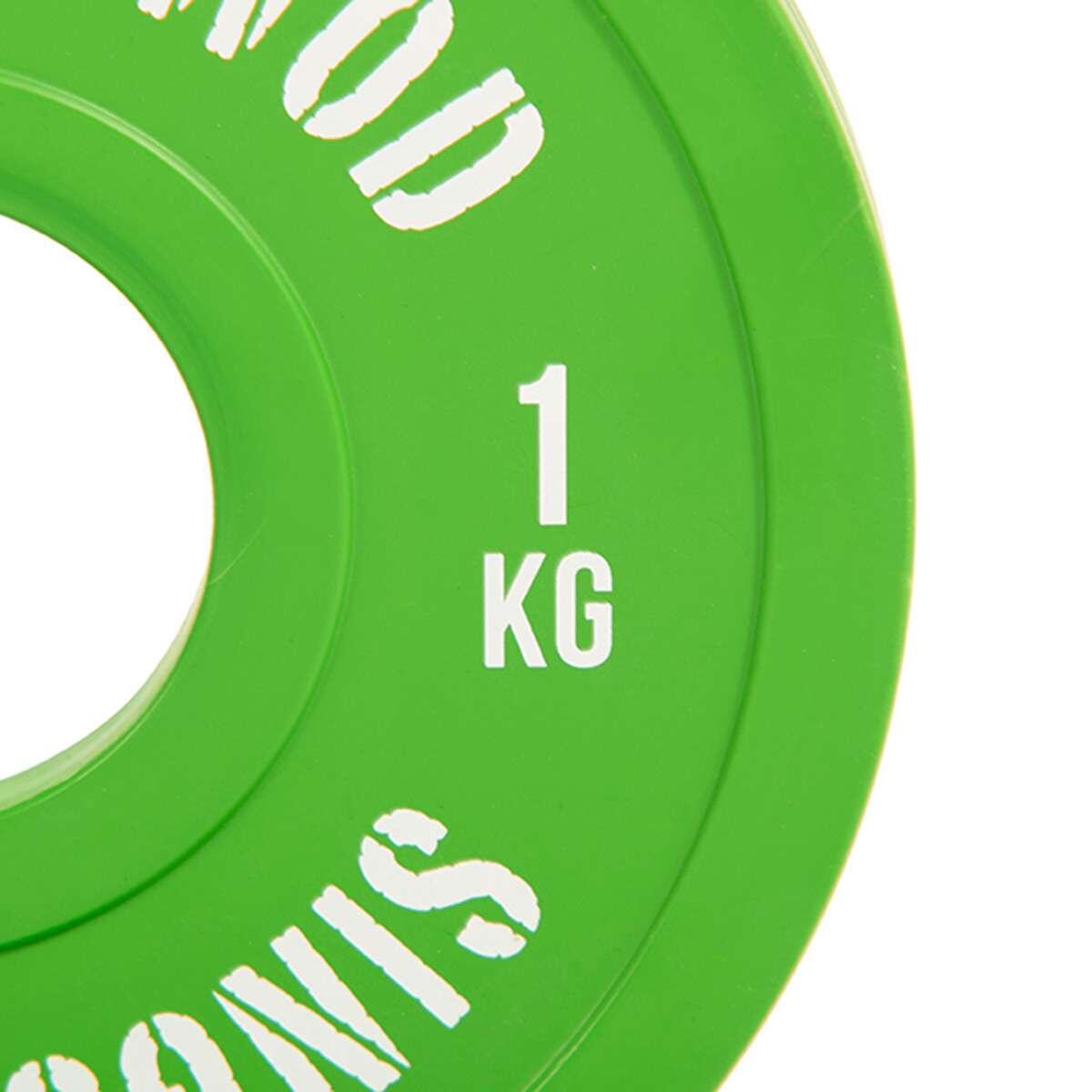 Disco Fraccional Olímpico Grip Verde 1 Kg Disco Pesas 4/7
