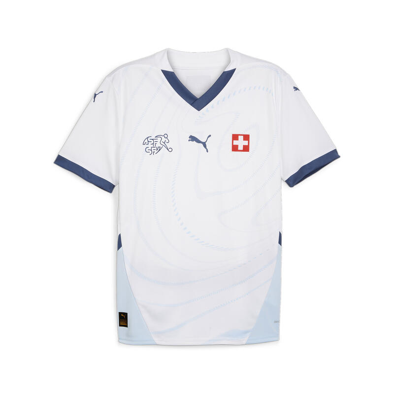 Camiseta de visitante de Suiza 2024 de fútbol Hombre PUMA White Icy Blue
