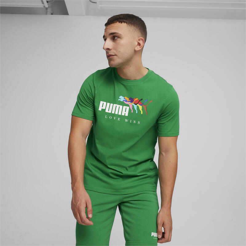 T-shirt ESS+ LOVE WINS da uomo PUMA Meadow Green