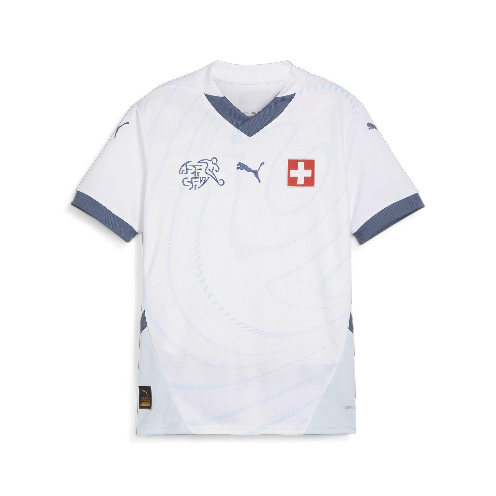 Maillot de football Away Suisse 2024 Enfant et Adolescent PUMA White Icy Blue 1/6