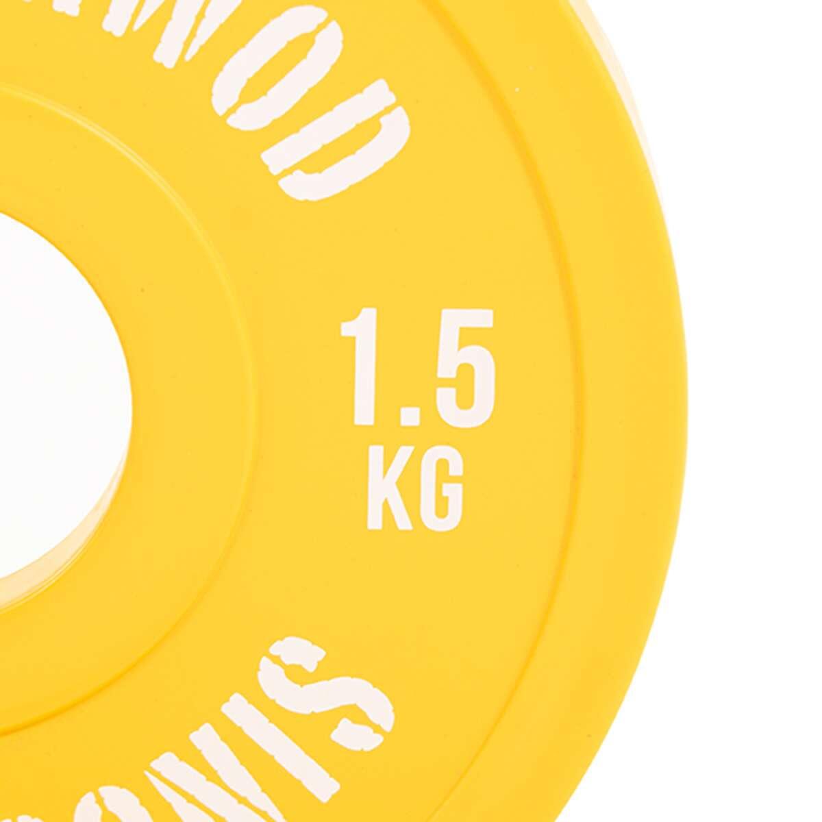 Disco Fraccional Olímpico Grip Amarillo 1,5 Kg Disco Pesas 5/7