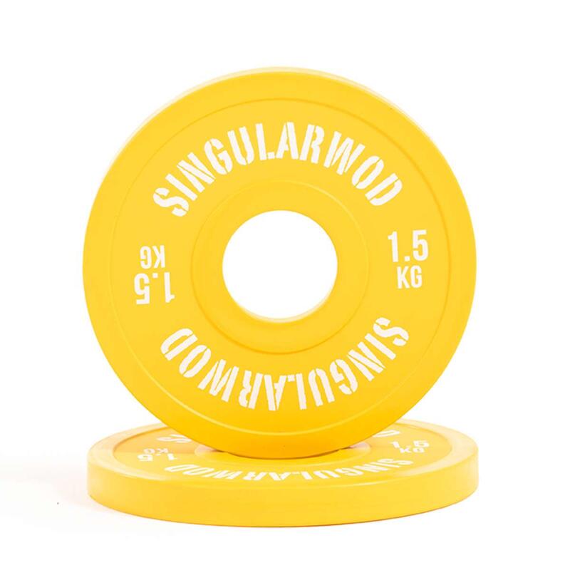 Disco Fraccional Olímpico Grip Amarillo 1,5 kg Disco Pesas
