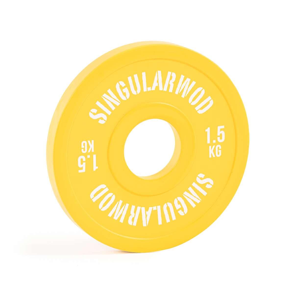 Disco Fraccional Olímpico Grip Amarillo 1,5 Kg Disco Pesas 3/7