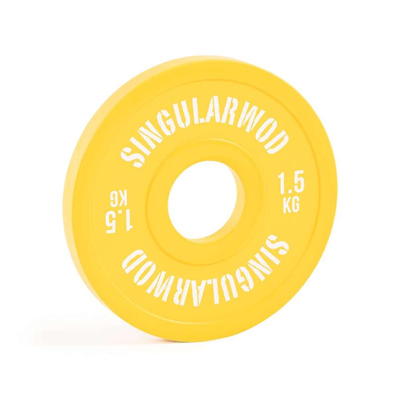 Disco Fraccional Olímpico Grip Amarillo 1,5 kg