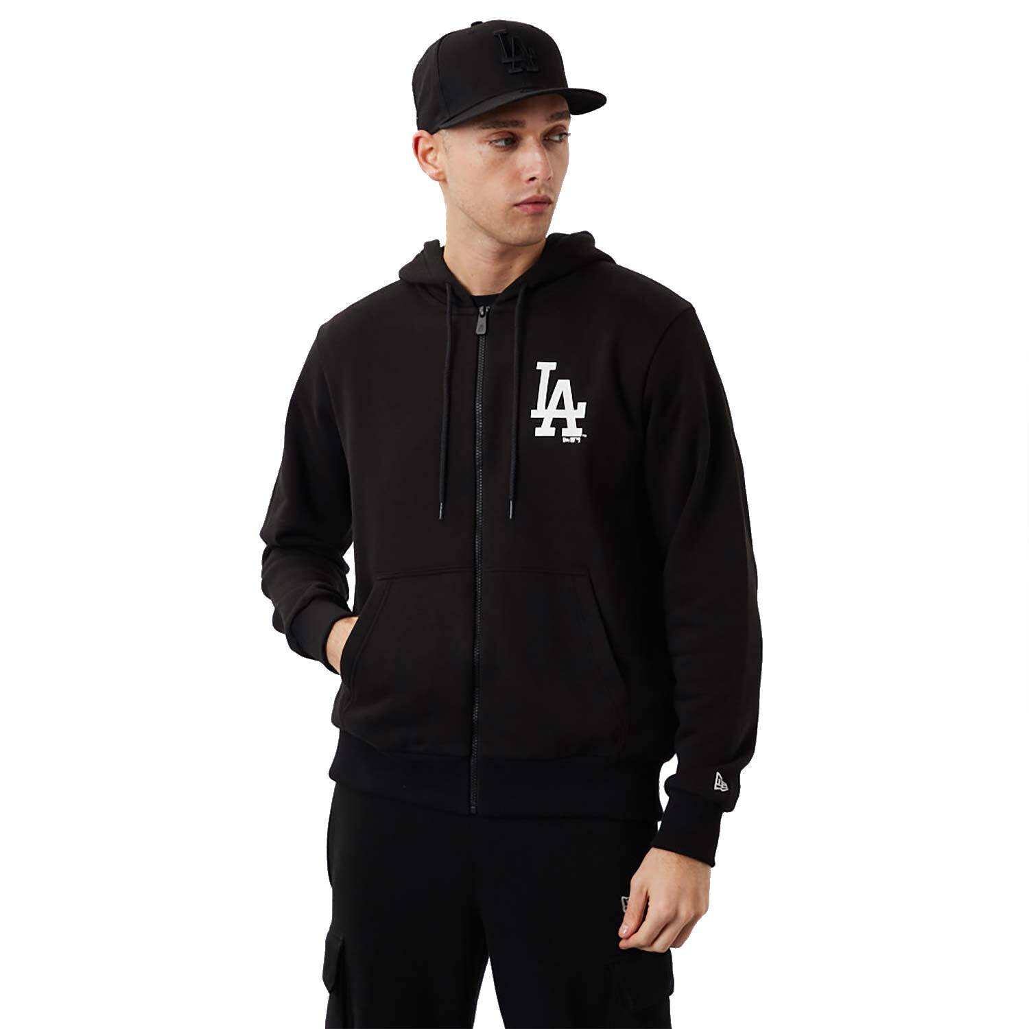 New Era - Sweatshirt Pour Hommes Mlb League Los Angeles Dodgers Essential Zip Hoodie - Pull - Blanc|noir - 44 L - Decathlon