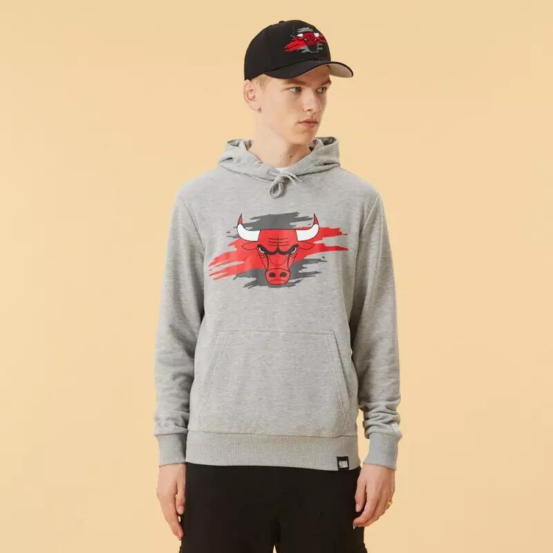 Sweat à Capuche NBA Chicago Bulls New Era Gris 1/3