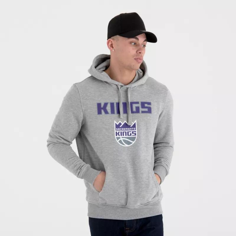 Sweat à Capuche NBA Sacramento Kings New Era Team logo Gris 2/5