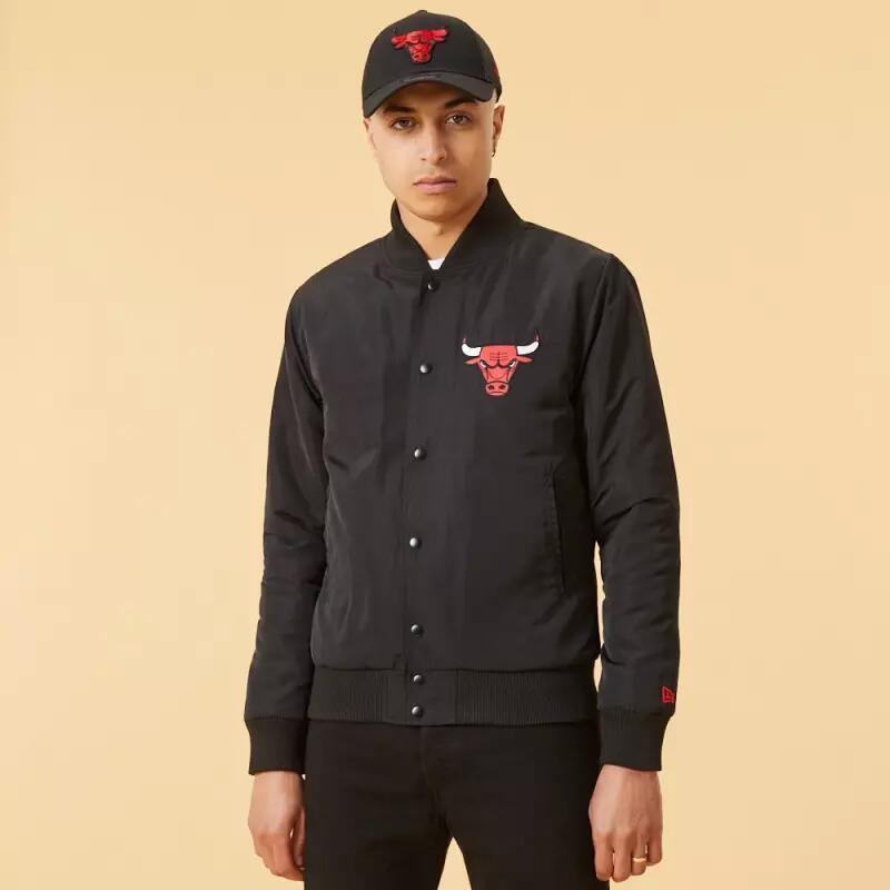 New Era - Bomber Nba Chicago Bulls New Era Team Wordmark Noir Pour Homme - Veste - Multicolore|noir - 40 M - Decathlon