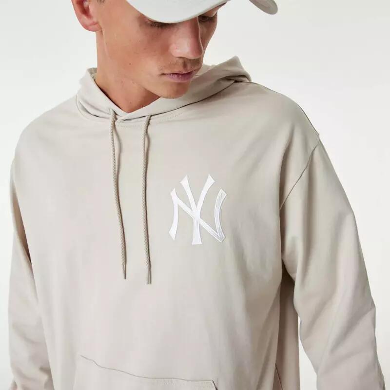 Sweat à Capuche MLB New York Yankees New Era League Essential Oversize Beige 2/3
