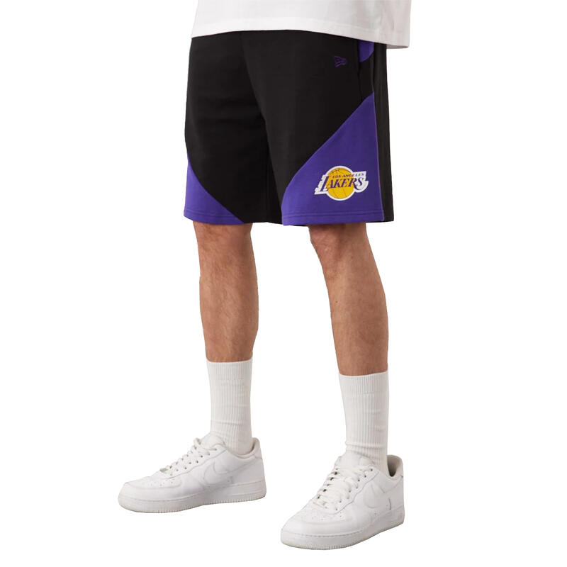 Férfi rövidnadrág, New Era NBA Team Los Angeles Lakers Short, fekete