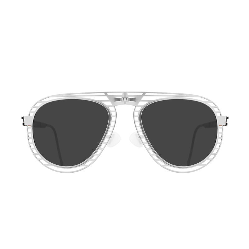 Beat X002 Adult Unisex Foldable Sunglasses - Silver / Dark Grey