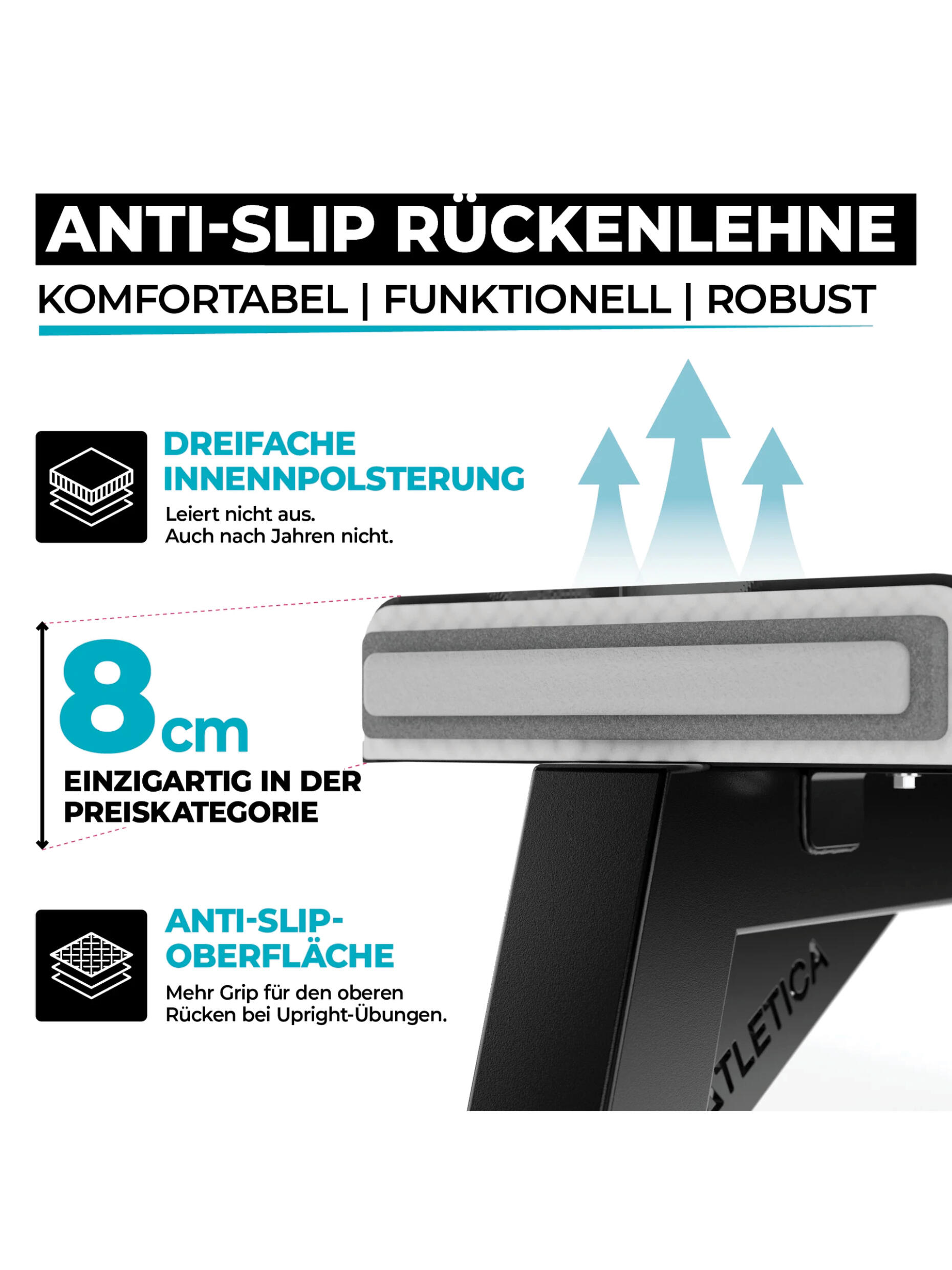 B1 Hantelbank - Leder | Flachbank | Vertical Storage | Studio-Qualität 7/7
