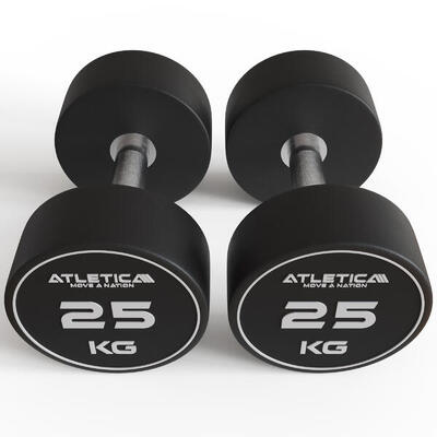 Polyurethan Rundhanteln Paar | 2x25kg | Premium Design und Qualität