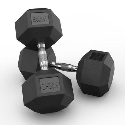 Hexagon Hantel Paar | 2 x 35kg | PVC Bezug | Langlebig | Geruchsarm