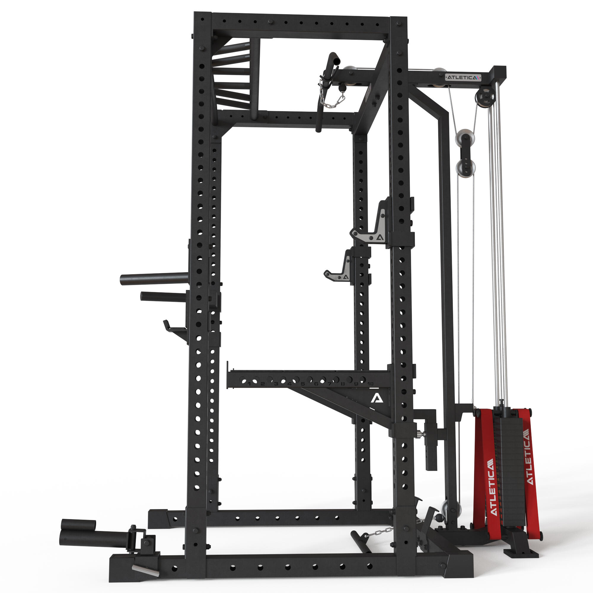 R7-Cyrax Power Rack | 90kg Steckgewichte | Latzug mit Legblocker 3/5