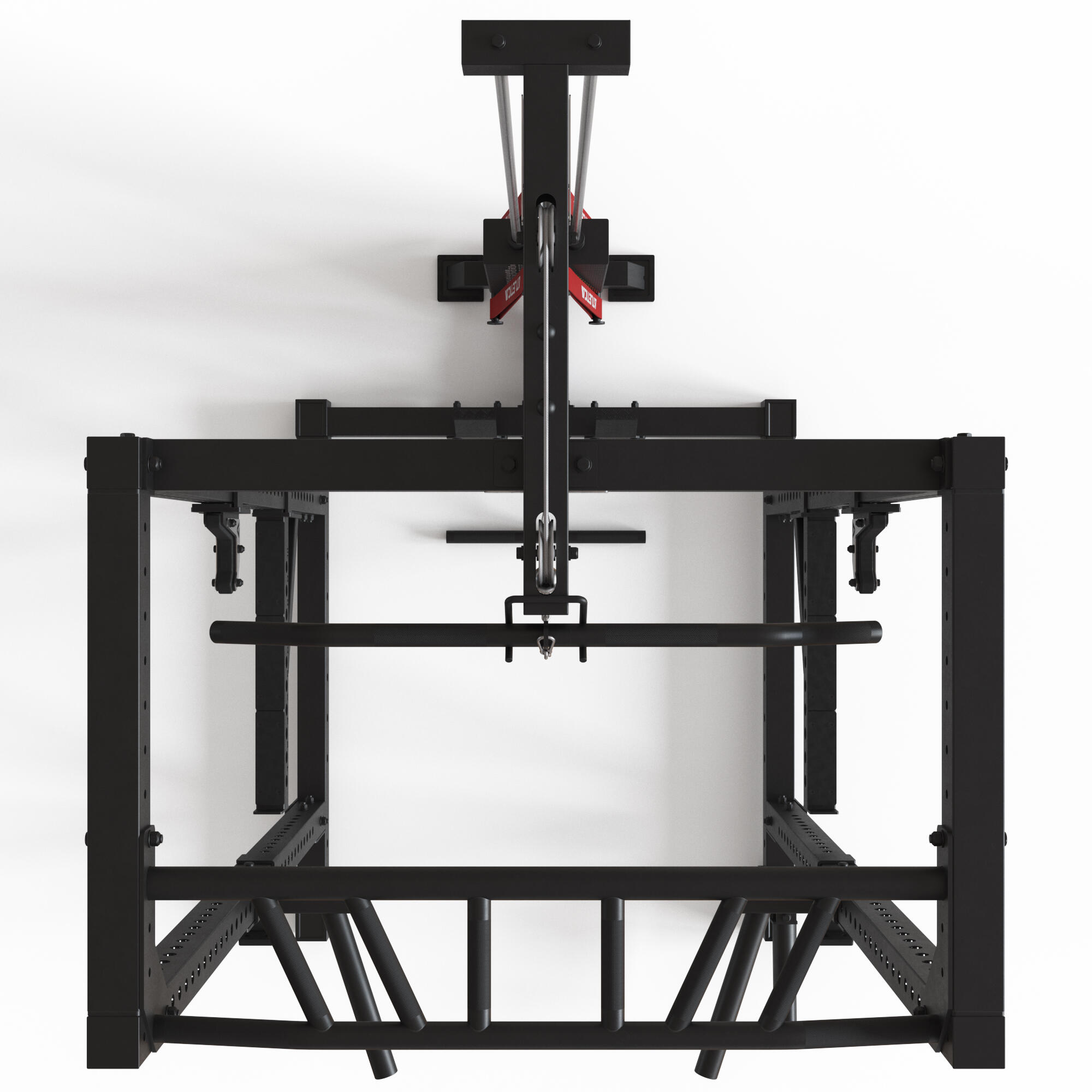 R7-Cyrax Power Rack | 90kg Steckgewichte | Latzug mit Legblocker 4/5