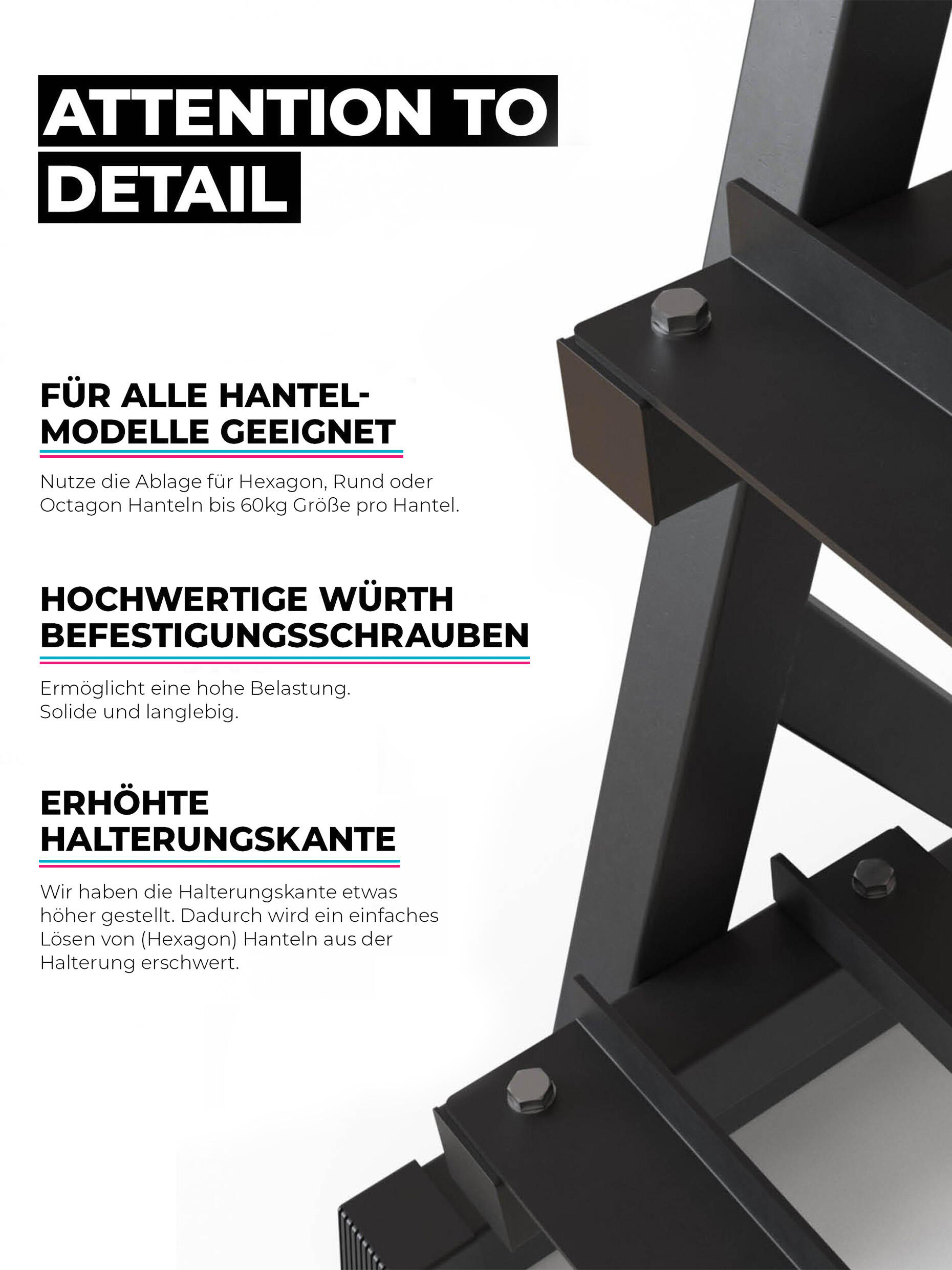 HellHound Gewichtsablage | Kurzhantelablage | Bis 650 kg belastbar 6/7