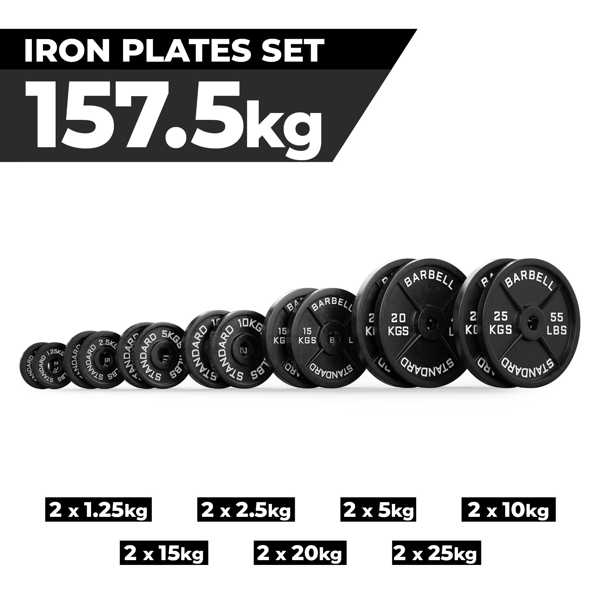Iron Plates Set | 157.5kg ∣ Gusseisen ∣ 50mm 2/3