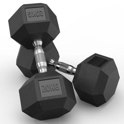 Hexagon Hantel Paar | 2x20kg | Geruchsarm | PVC Bezug
