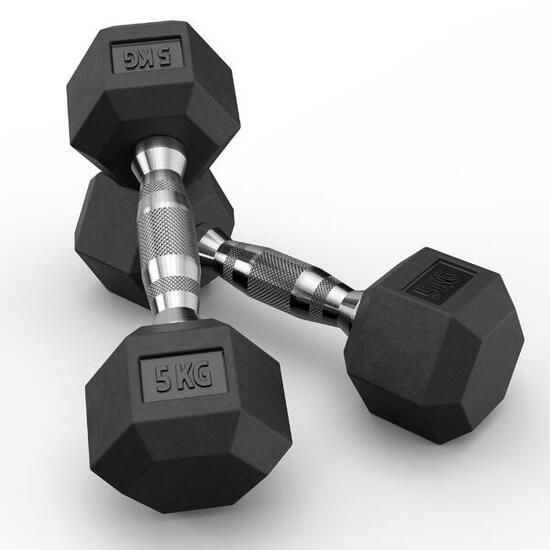Hexagon Hantel Paar | 2x5kg | Geruchsarm | PVC Bezug