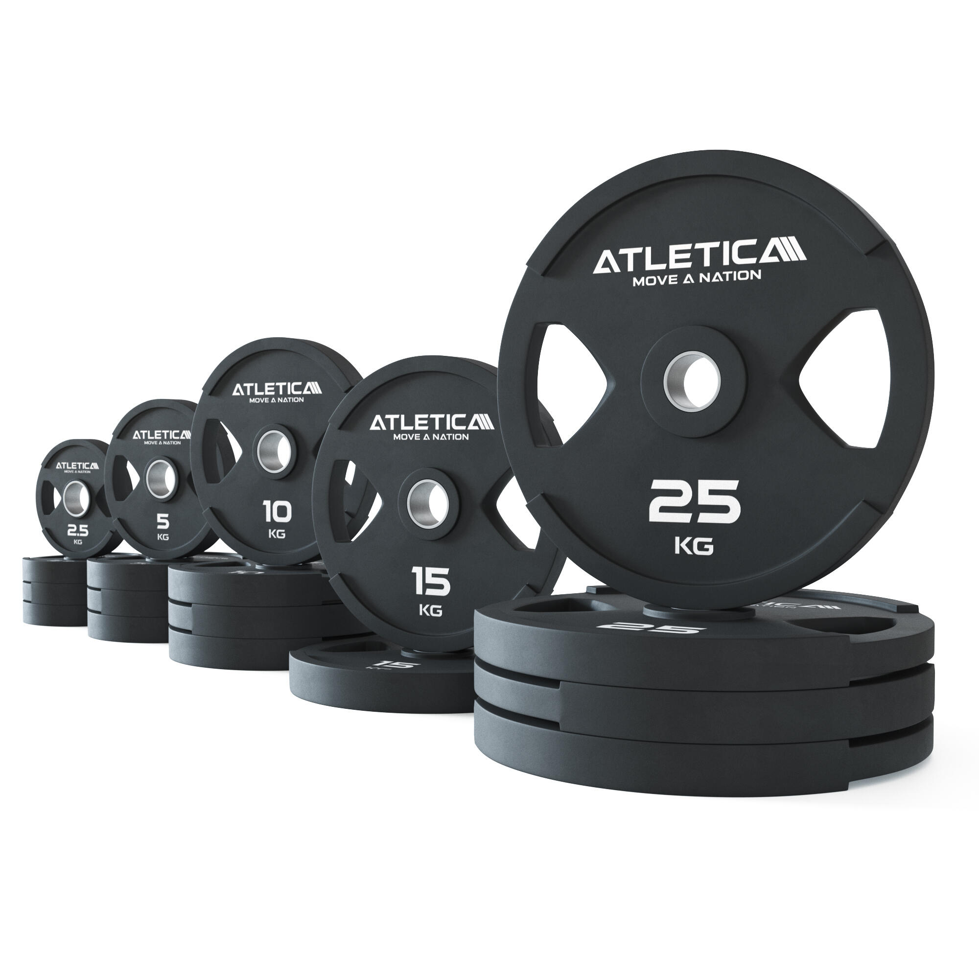 ATLETICA Dual-Gripper Hantelscheiben Set | 200kg | TÜV REACH Zertifikat