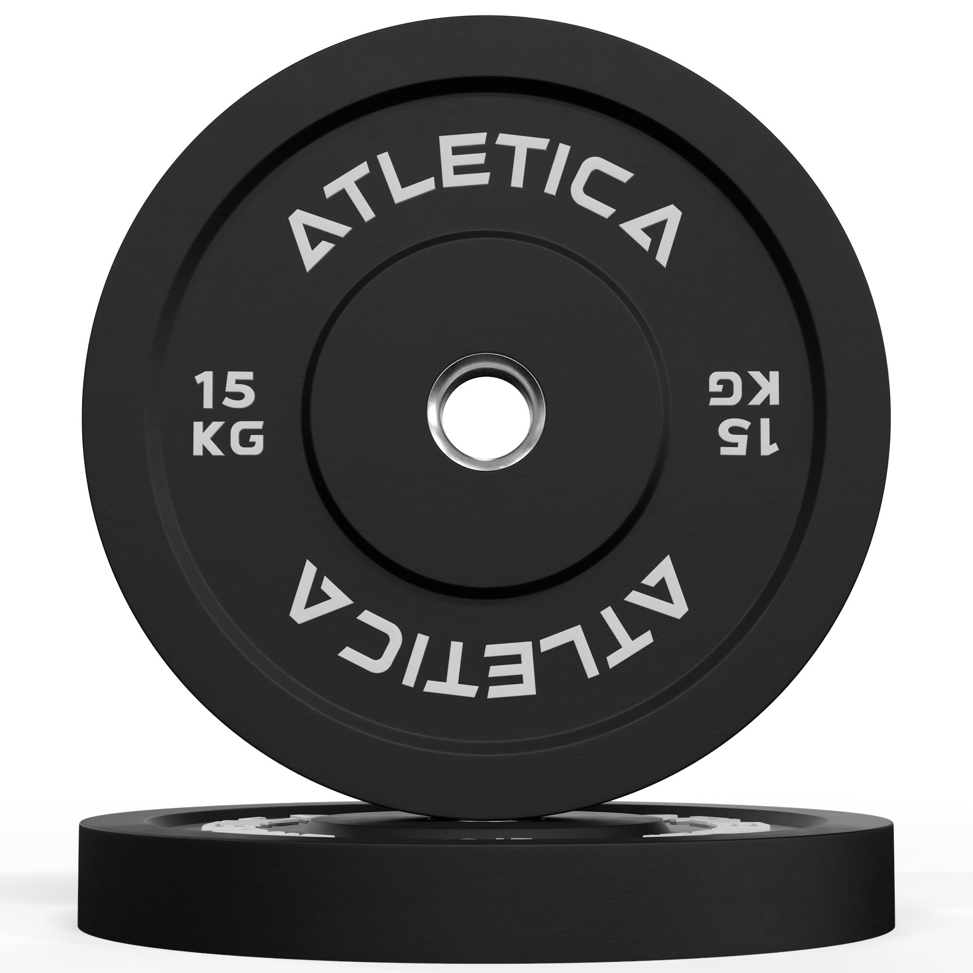 Bumper Plates | Paar | 2x15kg | Ø 50 mm Edelstahlring | Härtetyp 90 2/3