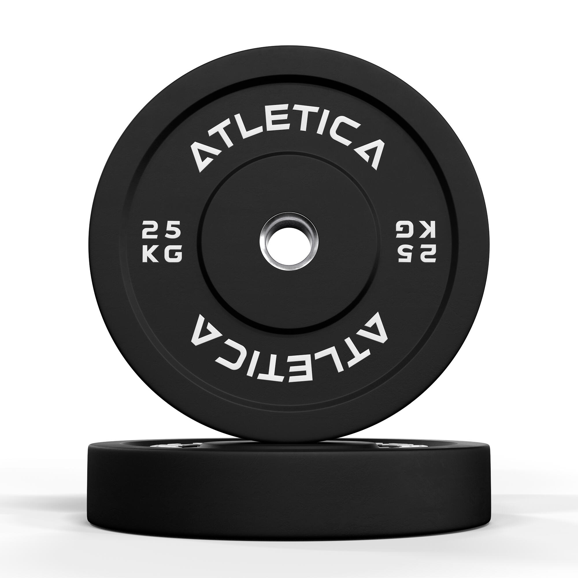 Bumper Plates | Paar | 2x25kg | Ø 50 mm Edelstahlring | Härtetyp 90 2/3
