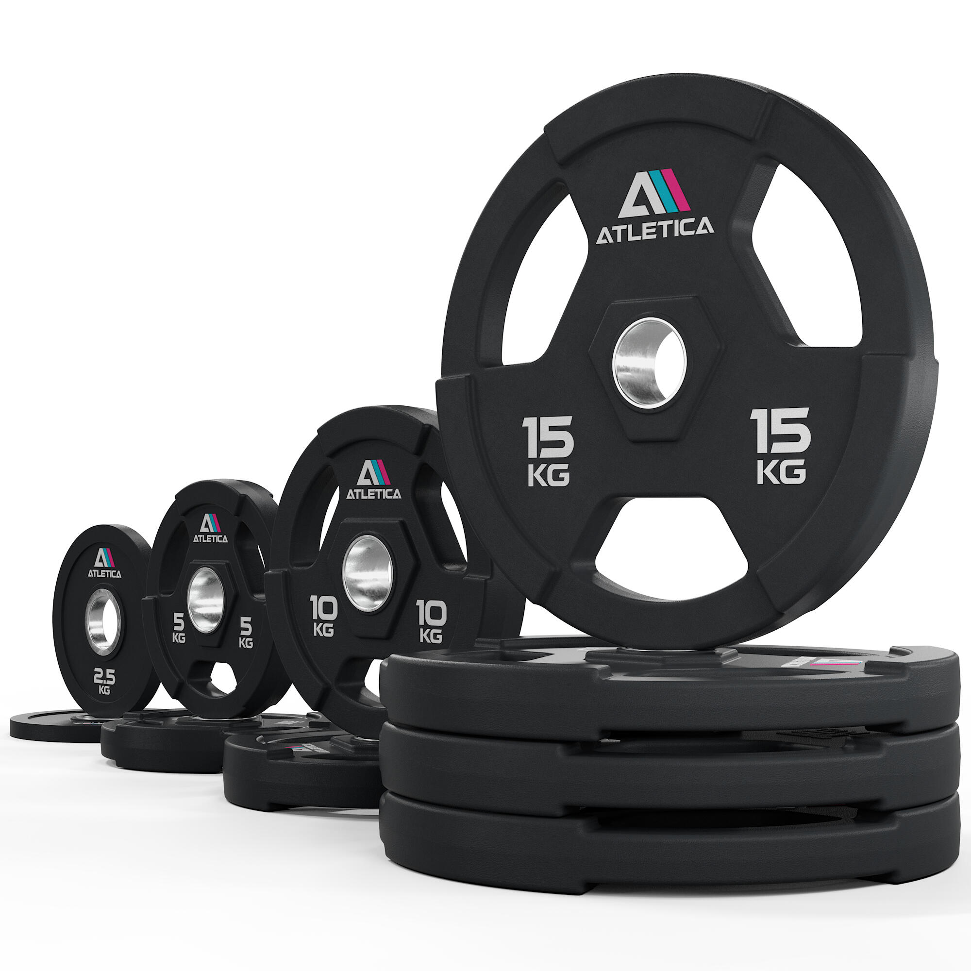 15kg×2　10kg×4　5kg×4　2.5kg×2　1.25kg×2 ATX® 2-Grip cast iron weight plates - 30 mm - 0.5 to 25 kg