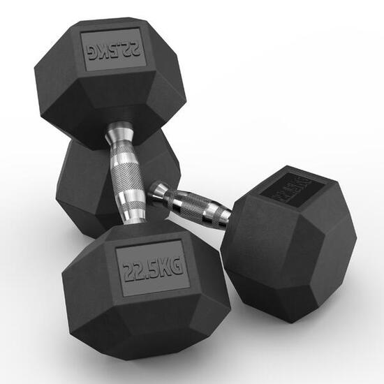 Hexagon Hantel Paar | 2x22.5kg | Geruchsarm | PVC Bezug