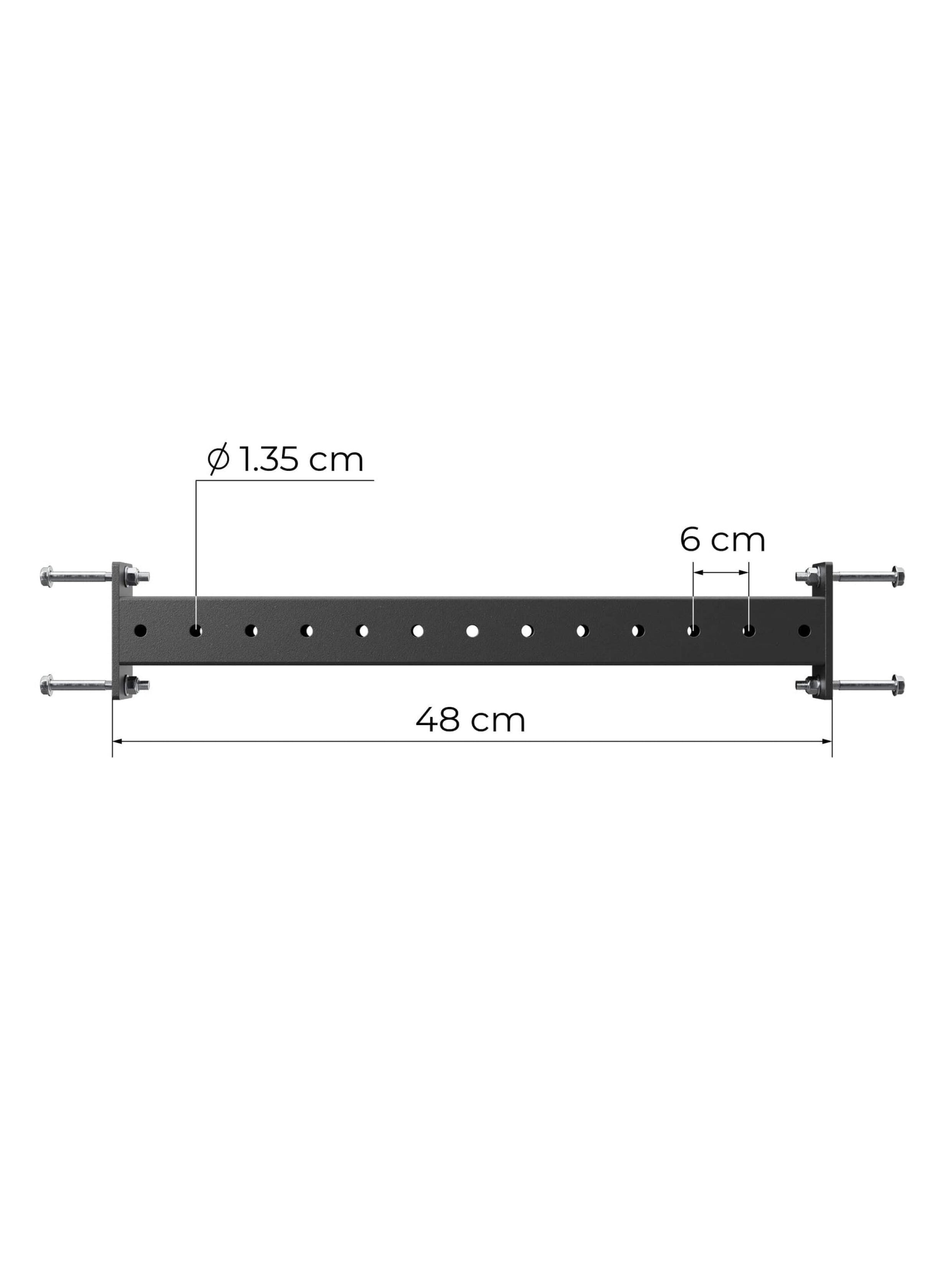R8 78 cm Crossbar | Paarweise | Für eine mittlere Rack-Tiefe | Schwarz 5/6