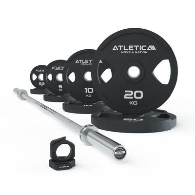 Langhantel Set | Zeta Space | 75kg Dual-Gripper Plates | Slim Collars